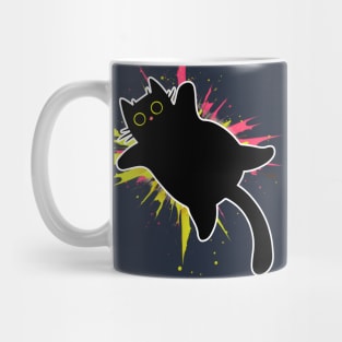 Funky Red Yellow Paint Explosion by Black Cat Mug